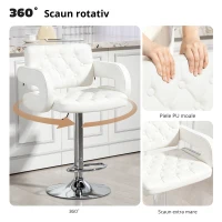 HOMCOM Scaun inalt de bar cu Spatar si Brate, Reglabil, Rotativ(m-5)