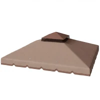 Outsunny Toile de rechange 3x3 m à double toit Orifices de drainage et UPF 30+ Seulement la toile NE COMPREND PAS le cadre Kaki(m-7)