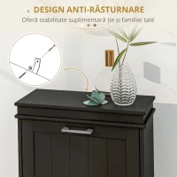 HOMCOM Dulap pentru Pantofi cu 2 Sertare pentru 10 Perechi de Pantofi, Mobilier cu Raft Reglabil, 54x24x82,5 cm, Negru(m-7)