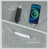 HOMCOM Fotoliu Electric Reclinabil 150° cu Suport pentru Picioare, Port USB, Fotoliu Reclinabil Silențios, Sezut Larg, Telecomandă, Funcție Memorie, din Catifea, pentru Living, Gri(m-9)