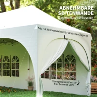 Outsunny 3 x 6 m pop-up paviljoen met zijwanden, 6 zandzakken, hoogteverstelbaar dak, tuinfeest-tent met draagtas(m-7)