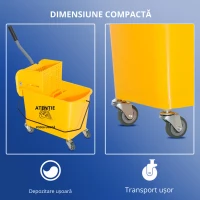 Homcom Carucior Mobil cu Galeata 20L si separator apa(m-4)