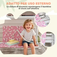 AIYAPLAY Dondolo per Bambini Altalena da Giardino 2 Posti 112x75x120 cm Rosa(m-7)
