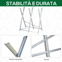 DURHAND Cavalletto Taglialegna Pieghevole e Triangolare in Metallocon Denti Seghettati, 83x83x79 cm, Argento(m-6)
