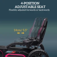 HOMCOM Go Kart a Pedali Macchina per Bambini, Sedile Regolabile, Rosa e Nero(m-4)