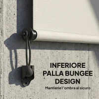 Outsunny Tenda a Rullo Tenda Avvolgibile Senza Fili, 250x160 cm, Bianco Crema(m-8)