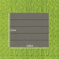 Outsunny Toile de toit pour pergola tonnelle rétractable de 3 x 3 m - toile uniquement 250 x 255 cm gris clair(m-3)