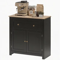 HOMCOM Sideboard Storage Cabinet, Modern Kitchen Cupboard with Adjustable Shelf, Drawer and Double Doors, Black(m-11)