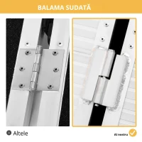 HOMCOM Rampe Mobile pentru Scaune cu Roți și Scutere, Pliabilă, Antiderapantă, Aliaj, Capacitate 272kg, 183x72x5cm, Silver(m-6)