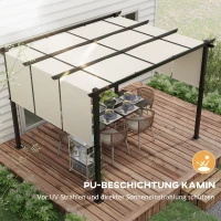Outsunny Markise Sonnenschutz. Pergola, wetterbeständig,  inkl. Befestigungsmaterial, 3 x 3,5 m, Beige(m-5)