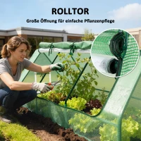 Outsunny Mini-Gewächshaus, wetterbeständig, aufrollbares Fenster, 240 cm x 90 cm x 90 cm, Grün(m-5)