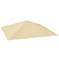 Outsunny Ersatzdach für Pavillon 3 x 3 m wasserabweisend Pavillondach UPF30+ Ersatzbezug Oxford-Stoff, 370 g/m², Beige(m-11)