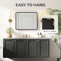 HOMCOM Rectangular Wall Mirror with HD Glass - Black(m-5)