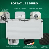 SPORTNOW Conjunto de Póquer Profissional com 300 Fichas de 11,5 g 2 Baralhos de Cartas 5 Dados Tapete e Botão de Crupiê para 7-8 Jogadores com Fechadura Prata(m-6)