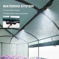 Outsunny Galvanised Raised Garden Bed Kit with Self Watering System and Mesh Cover, Garden Boxes, 6x3Ft, Dark Grey and Green(m-5)