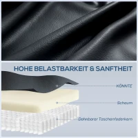 HOMCOM Fotel masujący, funkcja ogrzewania i leżenia, ekoskóra, do 150 kg, 97x92x104cm, Czarny(m-7)