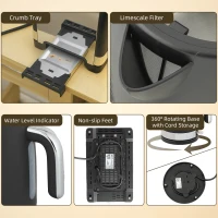 HOMCOM Sleek Textured Kettle and Toaster Set - Black(m-9)