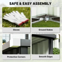 Outsunny Robotmaaiergarage staal 108 x 86 x 62,5 cm robotmaaiergarage met schuin dak beschermrand verzinkt staal(m-7)