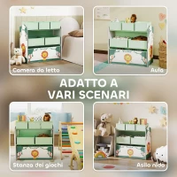 AIYAPLAY Scaffale Portagiochi Bambini Mobile Porta Giocattoli 3 Livelli, Verde(m-7)