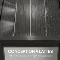 Outsunny Banc de Jardin 2 Places, Banc d'Extérieur avec Assise à Lattes Effet Bois et Cadre en Acier pour Patio, Parc, Gris(m-6)