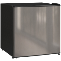 HOMCOM Mini Frigorífico Silencioso 46L Classe F com Temperatura Ajustável e Porta Reversível 48x44x49 cm Prata