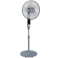 HOMCOM 16'' Pedestal Standing Floor Fan, Oscillation Cooling Fan with Remote Control, Grey(m-1)