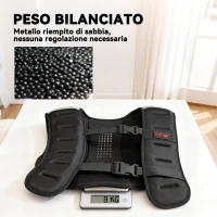 SPORTNOW Giubbotto Zavorrato 8 kg con Cinghie Regolabili e Strisce Riflettenti, in Neoprene e Sabbia, 43x33 cm, Nero(m-7)