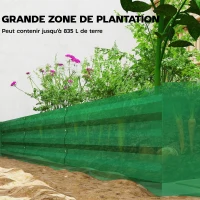Outsunny Jardinière extérieure carré potager galvanisée avec bordure de sécurité et fond ouvert 240 x 120 x 30 cm vert(m-4)