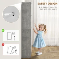 HOMCOM Scarpieră Economisitoare de Spațiu Modernă cu 4 Ante pentru 16 Perechi de Pantofi, 62.5x26x156 cm, Gri Ciment(m-7)