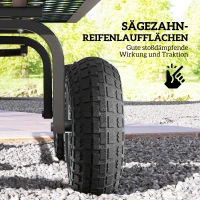 Outsunny kruiwagenwiel 4-delige set reservewiel 80 kg Ø 25,5 cm massief rubber luchtband met binnenband kogellager zwart(m-4)