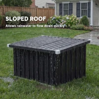 Outsunny Robotmaaiergarage staal 108 x 86 x 62,5 cm robotmaaiergarage met schuin dak beschermrand verzinkt staal(m-5)