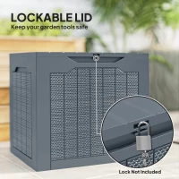 Outsunny 93L Plastic Garden Storage Box, Outdoor Storage Box with Handles, Waterproof Outdoor Storage Container, Light Grey(m-6)