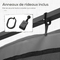 Outsunny Moustiquaires pour tonnelle barnum pavillon de jardin 3 x 4 m - lot de 4 moustiquaires zippées + crochets d'attaches(m-5)