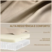 HOMCOM Poltrona de Massagem Reclinável até 145° com 8 Pontos de Massagem por Vibração Função de Aquecimento 82x99x103 cm Creme(m-6)
