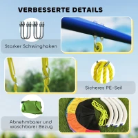 AIYAPLAY Schommelrek 4-in-1 schommelset tot 150 kg met nestschommel, basketbalring, voetbaldoel, U-schommel 288 x 160 x 220 cm(m-8)