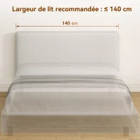 HOMCOM Tête de lit murale en lin, 140 x 60 cm, tête de lit suspendue rembourrée pour chambre à coucher, crème(m-4)