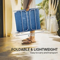 Outsunny Folding Sun Lounger with Head Pillow - Dark Blue(m-6)