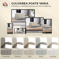 HOMCOM Canapea 3 Locuri Tapițată cu Chenille și Cusături Duble, Canapea Modernă cu Brațe și Picioare din Oțel, pentru Living, Birou și Dormitor, 174x75x76 cm, Bej(m-7)