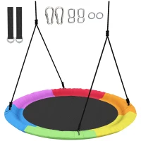 AIYAPLAY Nestschommel Verstelbaar tot 300 kg met verstelbare touwen 100 x 100 x 180 cm Multicolor(m-10)