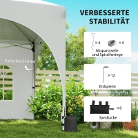 Outsunny 3 x 6 m pop-up paviljoen met zijwanden, 6 zandzakken, hoogteverstelbaar dak, tuinfeest-tent met draagtas(m-5)