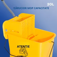 Homcom Carucior Mobil cu Galeata 20L si separator apa(m-5)
