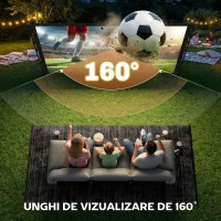 HOMCOM Ecran pentru Proiector de 100" 4K/8K HD, Format 16:9 cu 2 Trepiede Pliabile, Proiecție dublă, Unghi Larg de 160°, pentru Acasă, Cinema, Exterior, Alb(m-6)