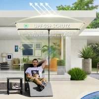 Outsunny Sonnenschirm 180 Grad drehbar Höhenverstellbar Gartenschirm mit Aluminium-Mast 150x205cm Beige(m-6)