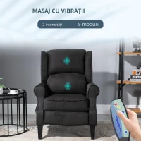 Homcom Fotoliu Masaj – Rabatabil, Piele intoarsa, Telecomanda(m-4)