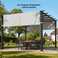 Outsunny Ersatzdach für Pergola mit UV-Schutz, Sonnensegel für Terrassenüberdachung für 3 x 3 m Pavillon, Hellgrau(m-9)