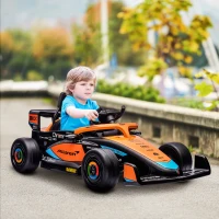 AIYAPLAY Elektrische Kinderauto, McLaren Formule 1, incl. Afstandsbesturing, Muziek, voor 3-5 Jaar, Oranje(m-10)