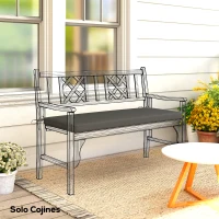 Outsunny Cuscino per panca 2 posti impermeabile, 110x46x6,5 cm, Grigio scuro(m-2)