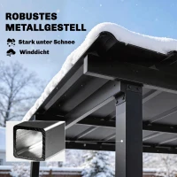 Outsunny Grillpavillon 2,71 x 1,82 m Gartenpavillon mit Pultdach, Seitenregalen UV-Schutz 50+ Schwarz(m-5)