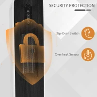 HOMCOM Mini Termoventilator Electric Oscilant cu 2 Moduri cu Telecomandă, Alb și Negru(m-6)