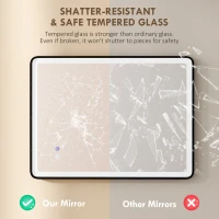 HOMCOM LED Lustro łazienkowe z funkcją przeciwmgielną, lustro do makijażu z oświetleniem, 80 x 60 cm, czarna rama(m-7)